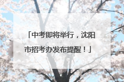 中考即将举行，沈阳市招考办发布提醒！