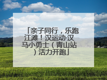 亲子同行，乐跑江滩！汉运动·汉马小勇士（青山站）活力开跑
