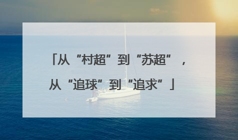 从“村超”到“苏超”，从“追球”到“追求”