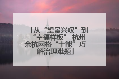 从“望景兴叹”到“幸福样板” 杭州余杭网格“十能”巧解治理难题