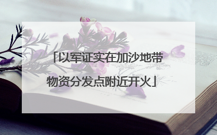 以军证实在加沙地带物资分发点附近开火