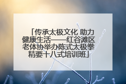 传承太极文化 助力健康生活——红谷滩区老体协举办陈式太极拳精要十八式培训班