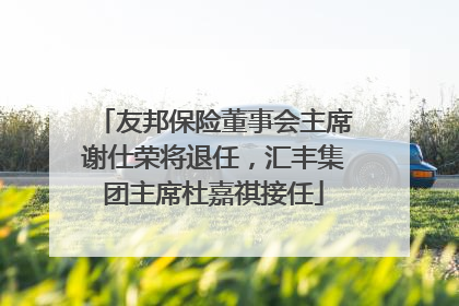 友邦保险董事会主席谢仕荣将退任，汇丰集团主席杜嘉祺接任