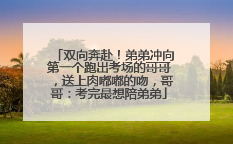 双向奔赴！弟弟冲向第一个跑出考场的哥哥，送上肉嘟嘟的吻，哥哥：考完最想陪弟弟
