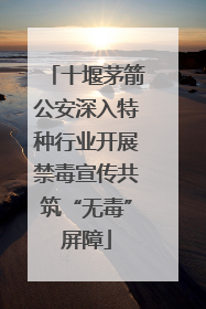 十堰茅箭公安深入特种行业开展禁毒宣传共筑“无毒”屏障