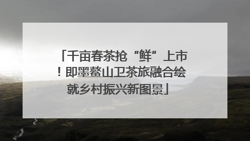 千亩春茶抢“鲜”上市！即墨鳌山卫茶旅融合绘就乡村振兴新图景