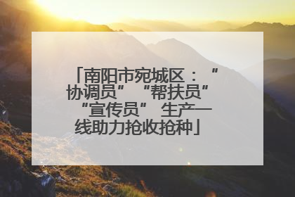 南阳市宛城区：“协调员”“帮扶员”“宣传员” 生产一线助力抢收抢种