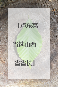 卢东亮当选山西省省长