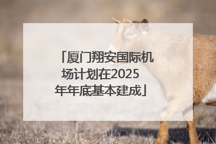 厦门翔安国际机场计划在2025年年底基本建成