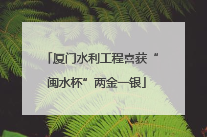 厦门水利工程喜获“闽水杯”两金一银