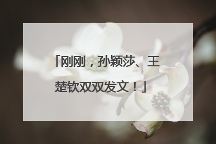 刚刚，孙颖莎、王楚钦双双发文！