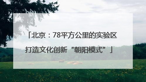 北京：78平方公里的实验区打造文化创新“朝阳模式”