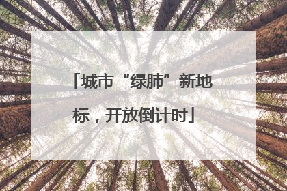 城市“绿肺”新地标，开放倒计时