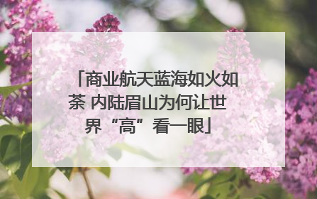 商业航天蓝海如火如荼 内陆眉山为何让世界“高”看一眼