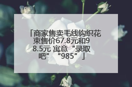 商家售卖毛线钩织花束售价67.8元和98.5元 寓意“录取吧”“985”