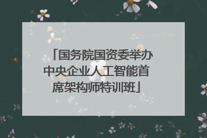 国务院国资委举办中央企业人工智能首席架构师特训班