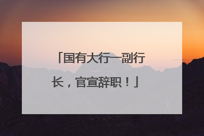 国有大行一副行长，官宣辞职！