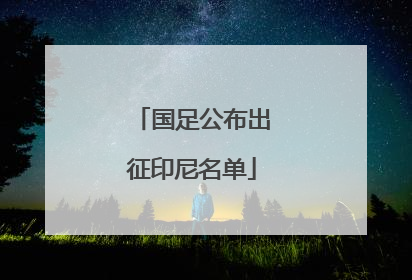 国足公布出征印尼名单