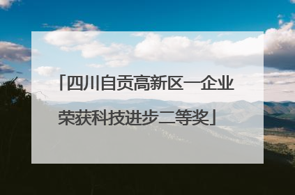 四川自贡高新区一企业荣获科技进步二等奖