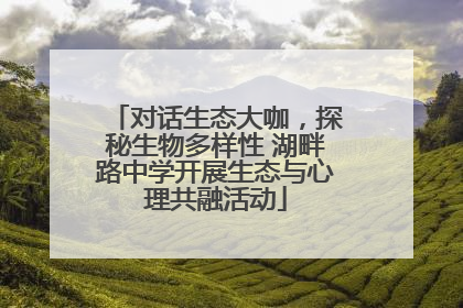 对话生态大咖，探秘生物多样性 湖畔路中学开展生态与心理共融活动