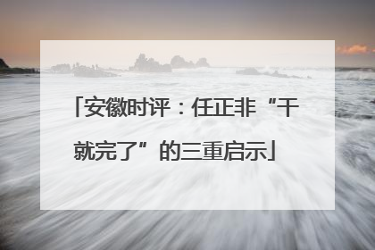 安徽时评：任正非“干就完了”的三重启示