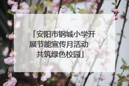 安阳市钢城小学开展节能宣传月活动 共筑绿色校园