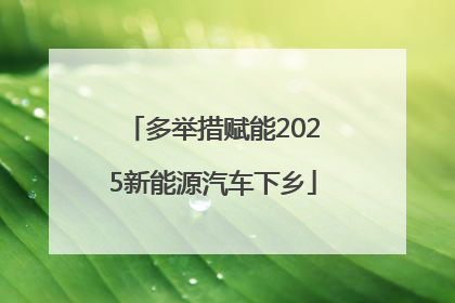 多举措赋能2025新能源汽车下乡