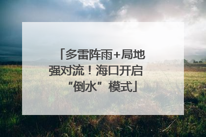 多雷阵雨+局地强对流！海口开启“倒水”模式
