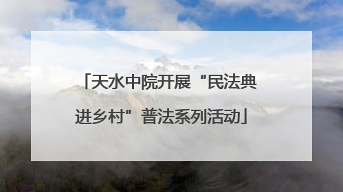 天水中院开展“民法典进乡村”普法系列活动