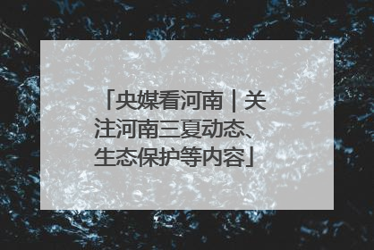 央媒看河南｜关注河南三夏动态、生态保护等内容