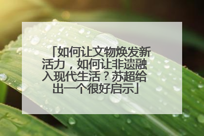 如何让文物焕发新活力，如何让非遗融入现代生活？苏超给出一个很好启示