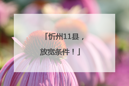 忻州11县，放宽条件！