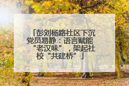 彭刘杨路社区下沉党员易静：语言赋能“老汉味”，架起社校“共建桥”