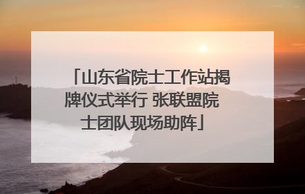 山东省院士工作站揭牌仪式举行 张联盟院士团队现场助阵