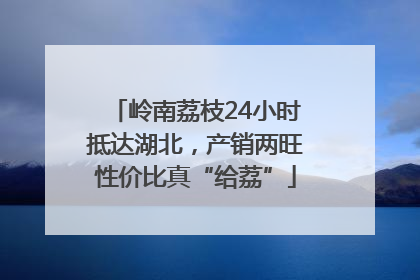 岭南荔枝24小时抵达湖北，产销两旺性价比真“给荔”