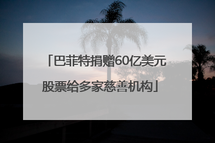 巴菲特捐赠60亿美元股票给多家慈善机构