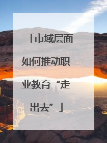 市域层面如何推动职业教育“走出去”