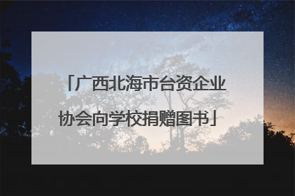 广西北海市台资企业协会向学校捐赠图书