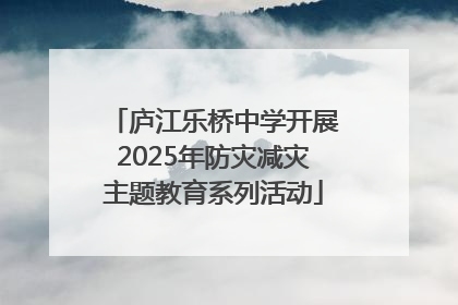 庐江乐桥中学开展2025年防灾减灾主题教育系列活动