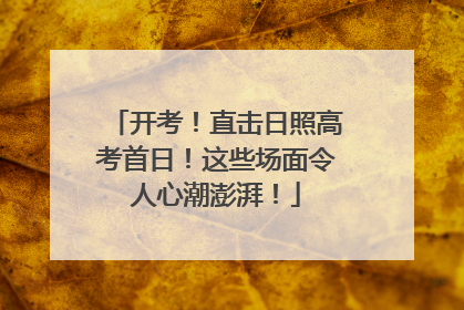 开考！直击日照高考首日！这些场面令人心潮澎湃！