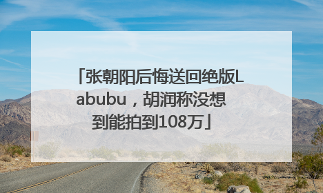 张朝阳后悔送回绝版Labubu，胡润称没想到能拍到108万