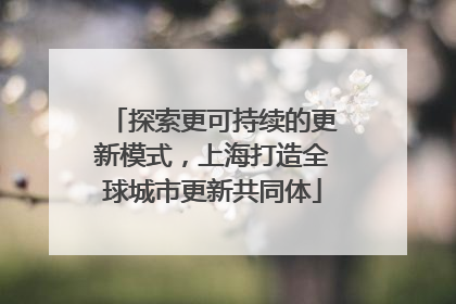 探索更可持续的更新模式，上海打造全球城市更新共同体