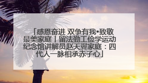 感恩奋进 双争有我•致敬最美家庭丨留法勤工俭学运动纪念馆讲解员赵天翼家庭：四代人一脉相承赤子心