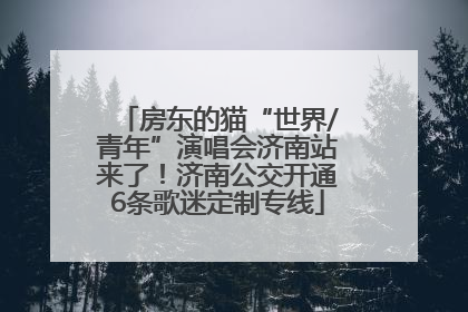 房东的猫“世界/青年”演唱会济南站来了！济南公交开通6条歌迷定制专线