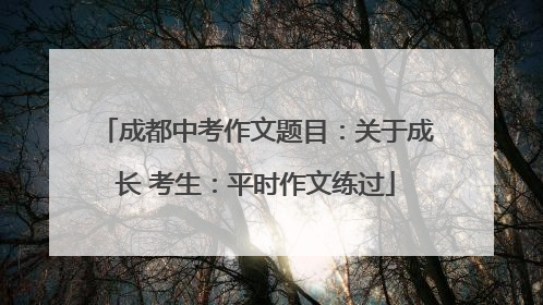 成都中考作文题目：关于成长 考生：平时作文练过