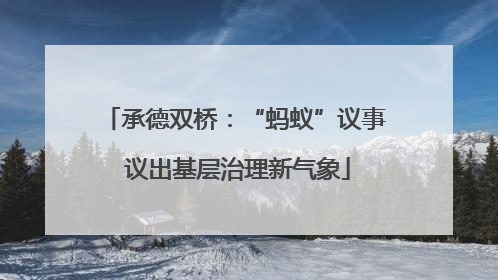 承德双桥：“蚂蚁”议事 议出基层治理新气象