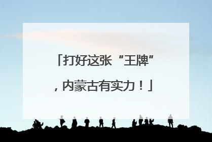 打好这张“王牌”，内蒙古有实力！