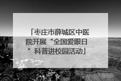 枣庄市薛城区中医院开展“全国爱眼日”科普进校园活动