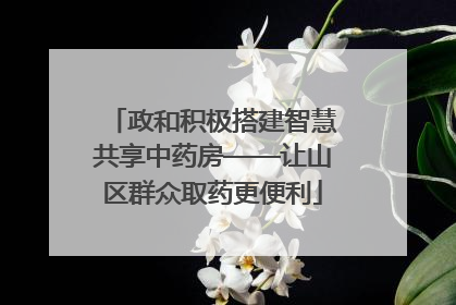 政和积极搭建智慧共享中药房——让山区群众取药更便利