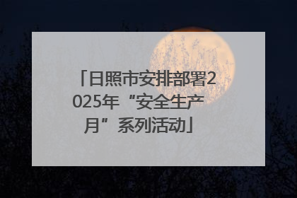 日照市安排部署2025年“安全生产月”系列活动